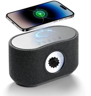 Magnetic Fluid Speaker,Dancing ferrofluid Speaker with Music Visualization Touch Control Stereo Sound + 3 Modes + 15W Wireless Charging,Creative Gifts,for Office Desktop Decor (Black)