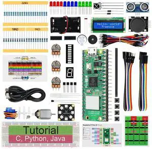 Freenove Super Starter Kit for Raspberry Pi Pico 2 W (Included), Dual Arm Cortex-M33 and Dual Hazard3 RISC-V Microcontroller, 588-Page Detailed Tutorial, 177 Items, 94 Projects, Python C Java Code