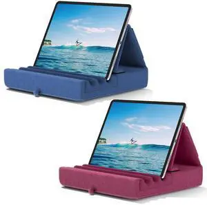 KDD Foldable Tablet Pillow Holder for Lap, Bed and Desk with Pocket & Stylus Mount