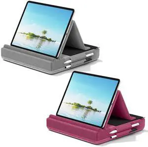 KDD Tablet Pillow Stand, Multi-Angle Viewing Ipad Holder for Lap, Bed and Desk Compatible with Ipad Pro 12.9, 10.5, 11, Air, Mini, Phones, Books, E-Reader