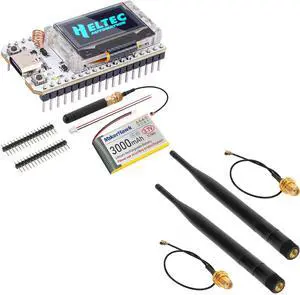 ESP32 LoRa V3 Module Board with 3000mAh Battery Set + 2 Pack 915MHz LORA Antenna