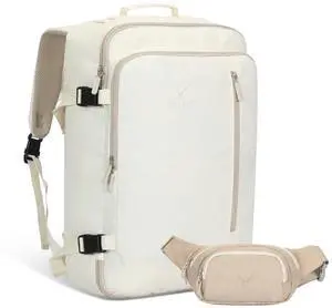 Hynes Eagle Carry on Backpack 38L Large Travel Backpack for Women Flight Approved Weekender Bag Laptop Backpack Men 15 inches Beige with Waist Pack Beige