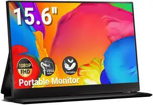 Ingnok Portable Monitor, 15.6" FHD 1080P IPS External Laptop Monitor with USB C HDMI, Portable Screen for Laptop Mac PC Phone PS5 Switch,Built-in Speakers & Smart Cover