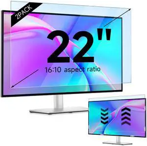 IPROKKO [(2 Pack)]  22 inch Anti-Blue Light Monitor Screen Protector for 16:10 Widescreen,Removable Anti Glare Blue Light Blocking Screen Filter,LED PC Anti-UV Eye Protection Filter Film