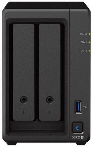 Synology DS723+ 2-Bay Diskstation NAS (AMD Ryzen(tm) 4 Threads R1600 Dual-Core 2GB Ram 2xRJ-45 1GbE LAN-Port) 6TB Bundle with 2X 3TB WD Red Plus