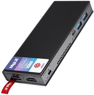 MeLE Fanless Mini PC Stick PCG02 Pro N5105 8GB/256GB with Windows 11 Pro, WiFi5 USB PD3.0, Micro Computer Desktop Dual HDMI, Gigabit Ethernet BT5.1, Compact SFF on Business Office Industrial IoT Home