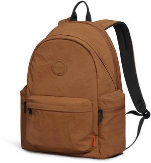 mixi Outdoor Lightweight Backpack Casual Carry On Laptop Backpack Travel Bookbag for Women Men, Water Resistant Durable Hiking Bag for Camping Weekender Sports College Work, 17 Inch, Brown