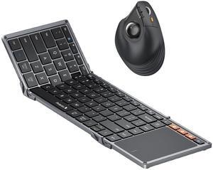 ProtoArc EM05 NL Wireless Trackball Mouse with XK01 TP Folding Keyboard