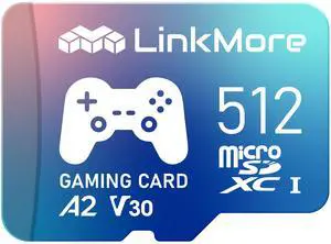 LinkMore 512GB Gaming Micro SDXC Card, A2, UHS-I, U3, V30, Class 10, Read Speed Up to 160MB/s, Write Speed Up to 120MB/s, SD Adapter Included (XV23 PRO)