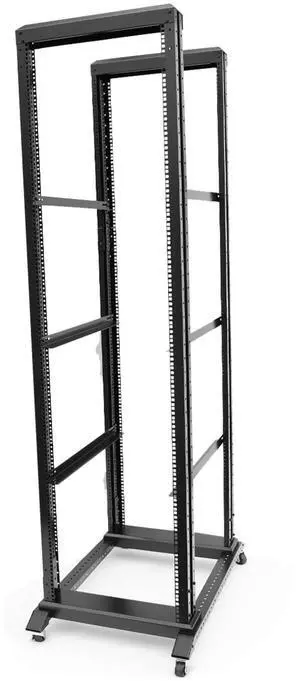 42U 4 Post Open Frame Server Rack Suitable 19inch Server equipment Cold Rolled Steel Heavy duty rack 29.75inch Deep with Wheels Heavy duty rack(4POST-D1000-42U, 42U)