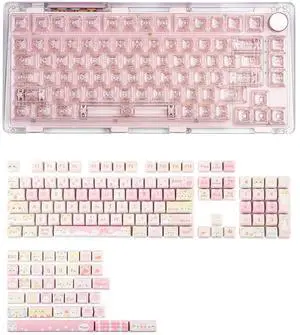 KiiBoom Phantom 81 V2 75% Crystal Gasket Mechanical Keyboard with Meow Meow Squad Keycaps Set