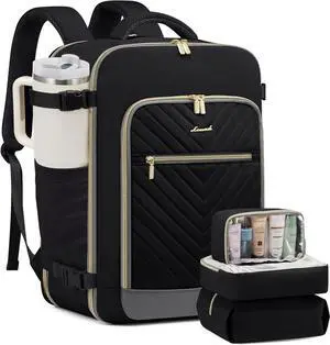 LOVEVOOK Travel Backpack For Women,40L Carry On Backpack Flight Approved,TSA Personal Item Travel Bag Fits 17 Inch Laptop,Business Weekender Overnight Daypack with 3 Packing Cubes