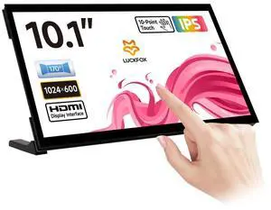 KLAYERS LUCKFOX Touchscreen for Raspberry Pi,10.1inch HDMI 1024 x 600 Plug&Play Portable Monitor with Stand,10 Point Touch LCD Display with Dual-Track Speakers,Second Screen for Laptop PC