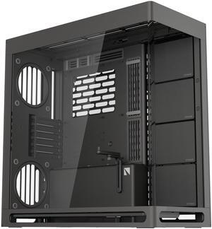 HAVN HS 420 Dual-Chamber Mid Tower PC Case ATX Black | Hybrid Design, 11x 140mm Fan Slots & 3X 420mm Radiator Support, SimpliCable Cable Management, Tempered Glass, PWM Fan Hub