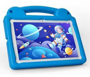 paitanry Kids Tablet, 10.1 Inch Android Tablet for Kids, A523 Octa-Core, 8GB+64GB, 5000mAh Battery with Blue EVA Case, Wi-Fi 6 (2.4GHz & 5GHz), Parental Control, GMS