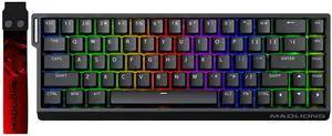 BOYI MADLIONS MAD68 HE RGB Rapid Trigger Wired Magnetic Switch Gaming Keyboard,Adjustable Actuation Hall Effect Hyper-Fast 65% Compact Gasket-Mounted Mechanical Keyboard for PC/Mac Gamer(Black)