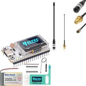 ESP32 LoRa V3 Module Board with 3000mAh Battery and Case Set + 915MHz Antenna 10dBi Gain