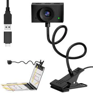 Eye Contact 1080P Webcam with Microphone & Stand for PC & Mac, Center Cam with 95deg FOV, USB Camera for Desktop & Laptop, Plug&Play, Compatible with macOS & Windows