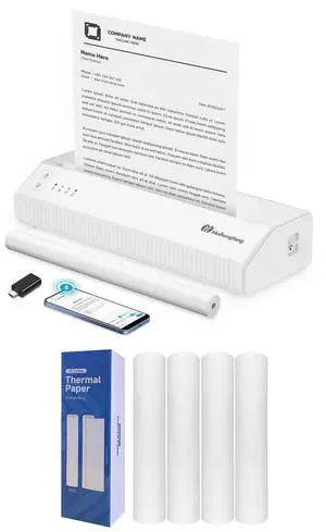 Meihengtong P8008WD US Letter Thermal Portable Printers Bluetooth Wireless Inkless Mobile Printer for Office Home School