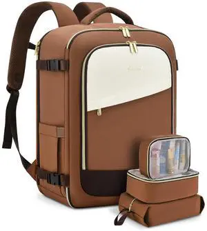 LOVEVOOK Travel Backpack for Women, 40L Carry On Backpack Flight Approved, Large Personal Item Bag Fits 17 inch Laptop, TSA Approved Luggage with 3 Packing Cubes,Waterproof Weekender Gym Essentials