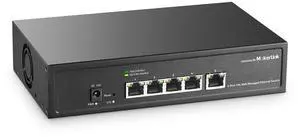 MokerLink 5 Port 10Gbps Managed Switch, 5x10G RJ45 Ethernet Ports, 10G/5G/2.5G/1000M/100Mbps, 100Gbps Bandwidth, Metal L2 Web Managed Network Switch