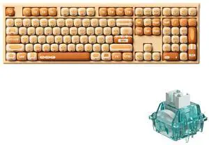 AKKO x MG108B Bun Wonderland Mechanical Keyboard Hot-Swappable Multi-Mode Gaming Keyboard with PBT Dye-Sub MOG Profile Keycaps Creamy Cyan Switch