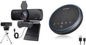 N newline 4K HD PC Webcam-NewEye 60 & Conference Speaker & Bluetooth Microphone,360deg Voice Pickup, AI Noise Reduction-Newpie