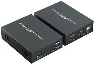 4K HDMI KVM USB Extender, 60m HDMI Over Ethernet Cat5e Cat6, Transmit 4K@60Hz Video Zero Latency