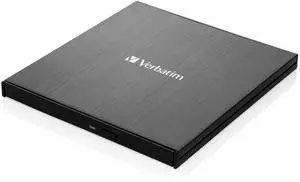 Verbatim Ultra HD 4K CD DVD Blu-ray Writer USB 3.2 GEN 1 USB-C Connectivity Slim Brushed Metal Enclosure Compatible with Mac and PC with Free 25GB Blu-ray disc