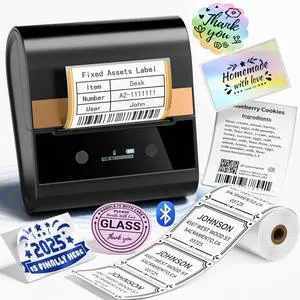Large Label Maker 3 Inch - M260 Barcode Label Printer, Bluetooth Thermal Machine, Portable Wireless & Inkless for Small Business, Home, Office - Waterproof Label, Compatible with iOS/Android/PC, Black