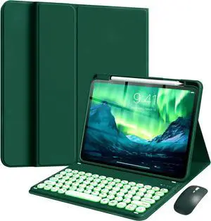 NUWONAYA Keyboard Case for iPad Pro 13 (M4) 2024 with Mouse, Magnetic Detachable Candy Color Round Keys Keyboard Case for iPad Pro 13 inch Tablet 2024 with Pencil Holder,Teal