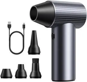 Myyaowl 300000RPM Metal Electric Compressed Air Duster - Jet Dry Mini Blower with 3 Adjustable Speeds - Rechargeable Cordless Air Blower for Keyboard,Car,Home & Outdoor Dust-Compact & Lightweight