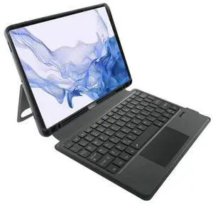 BT Wirless Keyboard Case for Tablet Samsung S9/S10 11"/12.4"/14.6" Detachable Design with Backlit Keyboard, Touchpad, Black, Slim for Business Office Travel (Suitable for 12.4 inches S9/S10)