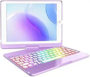 MMK iPad Keyboard Case 9.7 for New iPad 2018 (6th Gen) - iPad Pro 2017 (5th Gen) - iPad Air 2/ Air -Detachable Wireless Bluetooth Keyboard - Magnetic Auto Sleep/Wake (Purple)