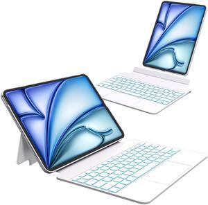 Otuoor Keyboard Case for iPad Air 13 inch (M3 2025 / M2 2024), Magnetic Detachable Keyboard Case for iPad Pro 12.9 inch (6th,5th,4th,3rd Gen) with Backlit Keys,Trackpad,Portrait/Landscape Mode (White)