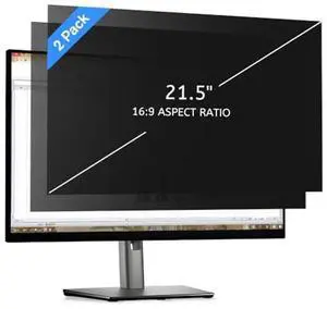 MOBDIK 21.5 Inch Monitor Computer Privacy Screen Filter for 16:9 Aspect Ratio, Anti Blue Light, Anti Glare & Spy - 2 Pack