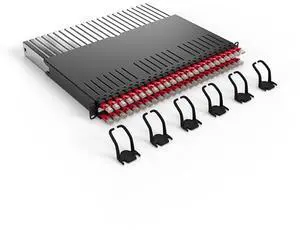 PATCHBOX(r) 365 Cat.6a - 24-Port Patch Panel with Retractable Cable Management System for 19" Racks, Includes Flat 10GB Network Cables for Easy Network and Server Rack Setup (UTP, Red, 0.8m / 8RU)