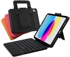 PAUL B for iPad 11th/10th Gen Case with Keyboard 11/10.9 inch A16 2025/2022,Handbag Design Wireless Keyboard Cover for iPad 11/10 Gen, with Pencil Holder,Multi-Touch Trackpad, Thin & Light(Black)