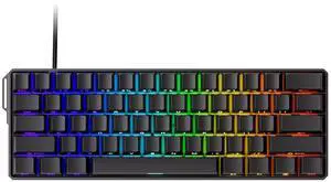 MONSGEEK FUN60 Ultra Rapid Trigger Gaming Keyboard 8k SP Magnetic Switch HE Aluminum Wired Keyboard 60% Black Shine-Through, Glare Magnetic Switch