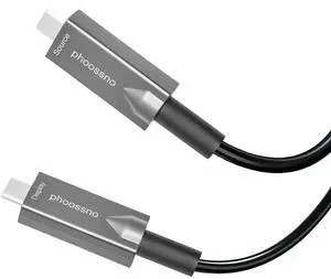 phoossno USB Type C to C Full Features Extension Cable 4K Active Optical USB 10Gbps 33ft Backward USB2.0&USB 1.1,PD60W,Compatible with Camera Printer,Scanner,Game Controller,Meeting & Conference Room