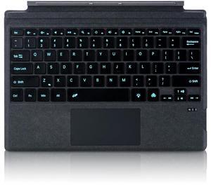 Seagtigau Keyboard Type Cover for Microsoft Surface Pro 7+ Pro 7 Pro 6 Pro 5 Pro4 Pro3, 12.3 inch, Ultra-Slim Bluetooth Multi-Touchpad Mouse Rechargeable, 7-Color LED Backlit (Charcoal with Backlit)