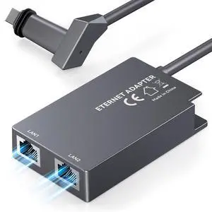 Dual-Port Starlink Ethernet Adapter for Gen 2 (2 Devices), 1Gbps High-Speed Networking with Enhanced Stability, Starlink V2 Accessories Internet Satellite Kit for Home Office/Gaming/Streaming