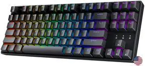 Geeky GK80 Tenkeyless | Hot Swappable Mechanical Gaming Keyboard | 87 Keys Multi Color RGB LED Backlit for PC/Mac Gamer | ANSI US American Layout (Black, Mechanical Speed Silver)