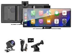 RATNOR 11.26-Inch FHD Portable Wireless Screen for Car Vehicle Apple CarPlay 4K Dash Cam, Android Auto Screen with Dash Cam, Backup Camera