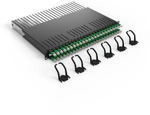 PATCHBOX(r) 365 Cat.6a - 24-Port Patch Panel with Retractable Cable Management System for 19" Racks, Includes Flat 10GB Network Cables for Easy Network and Server Rack Setup (STP, Green, 0.8m / 8RU)