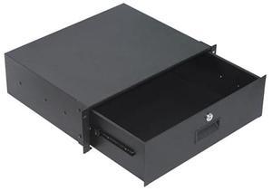RIVECO 3U Locking Server Cabinet Case 19" Rack Mount Drawer Lockable Deep Rack Drawer Black