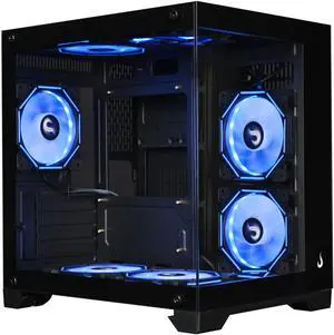 Case Computer Rise Mode USA Galaxy Glass M Mini, Mini Tower Tempered Glass, M-ATX Black