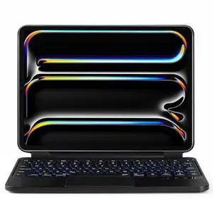 LENRICH Magic Keyboard Case for iPad Air 11 inch M3 2025&M2 2024,Fit for iPad Pro 11-inch 1st/2nd/3rd/4th Gen and iPad Air 10.9 4th/5th Gen, Stand Multi Trackpad 7 Color Backlit Black