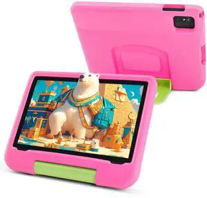 paitanry 10.1 inch Tablet for Kids - Kids Tablet with Pink EVA Case, Android 14, A523 Octa-Core CPU, 8GB+64GB, Wi-Fi 6 (2.4GHz & 5GHz), Dual Camera, GMS, Parental Control