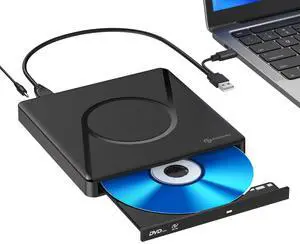 PHIXERO External 3D Blu Ray DVD Drive Burner for Laptop, Portable Blu-ray Drive USB 3.0, Support Blu Ray Play and M-DISC, for Mac OS, Windows xp/7/8/10, Linux, Vista